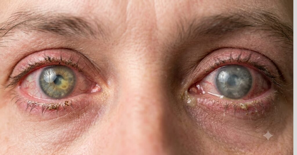 Extremely dry eyes with corneal ulcers caused by never blinking again