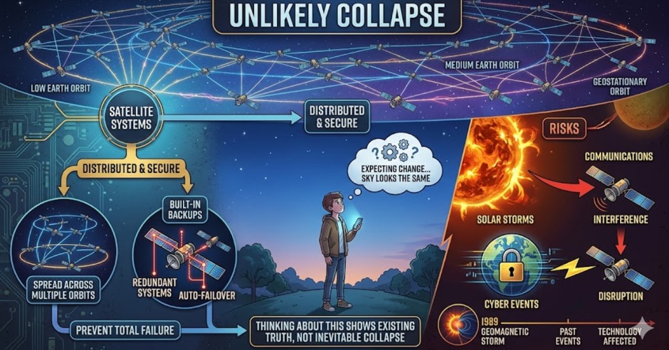 Diagram detailing secure orbits preventing total collapse