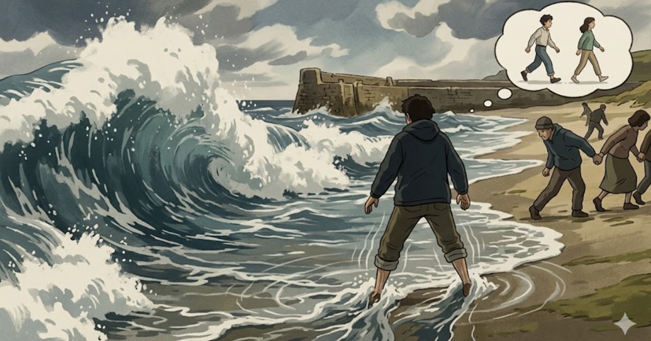 Increased gravitational pull creates crashing oceans