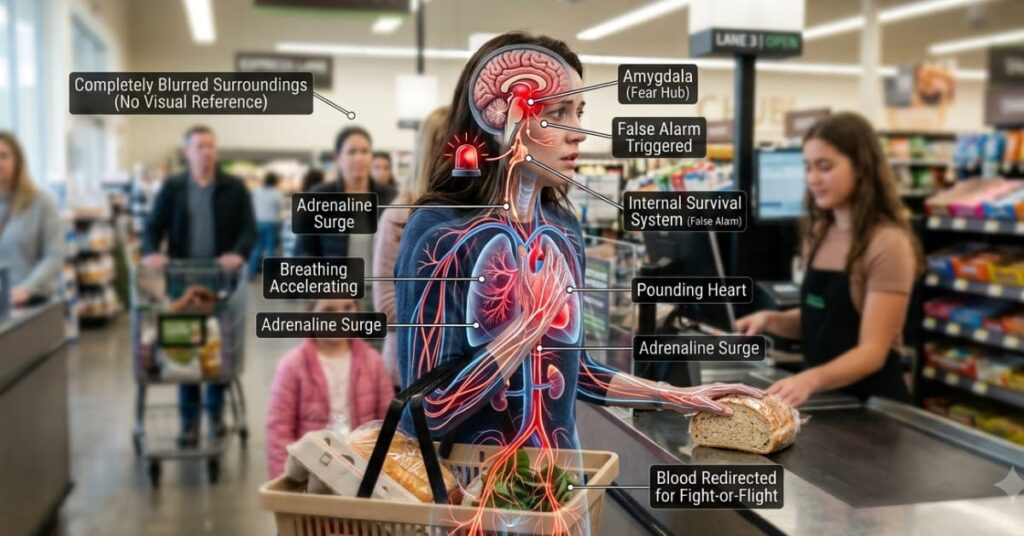 Graphic showing what happens inside your body during a panic attack