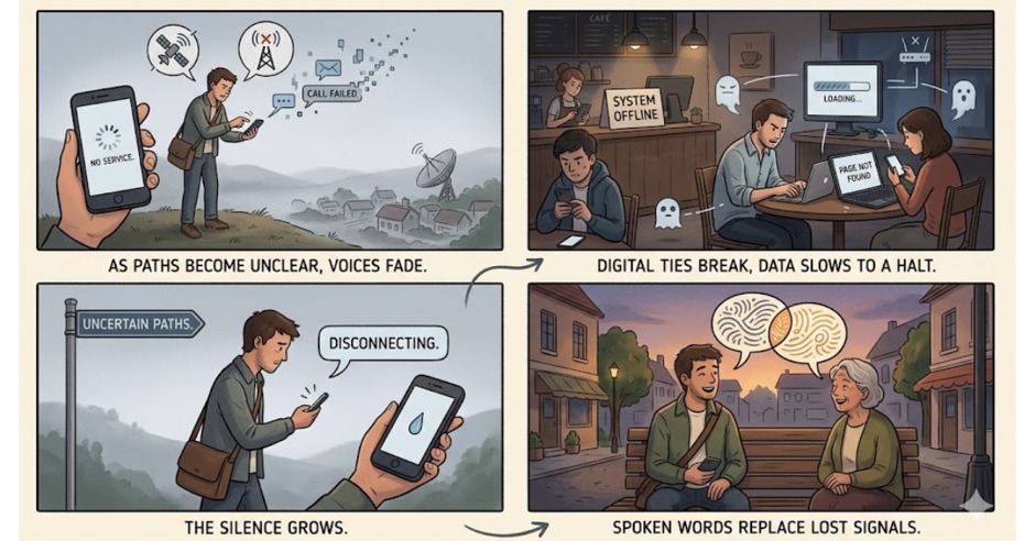 Panel showing communication fading and silent voices