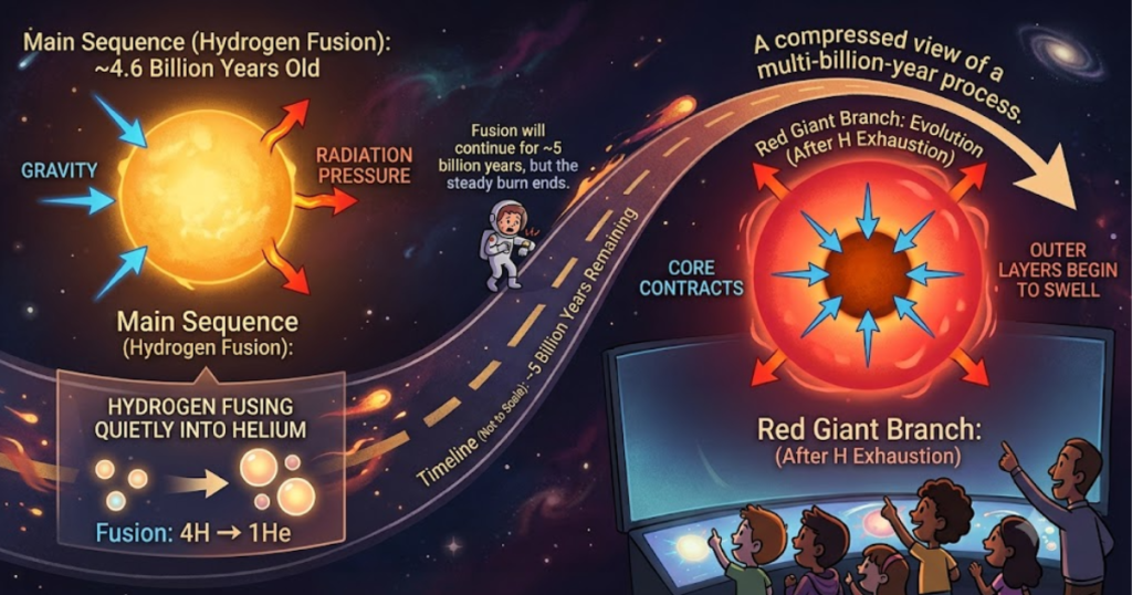 Sun is evolving into an expanding red giant phase