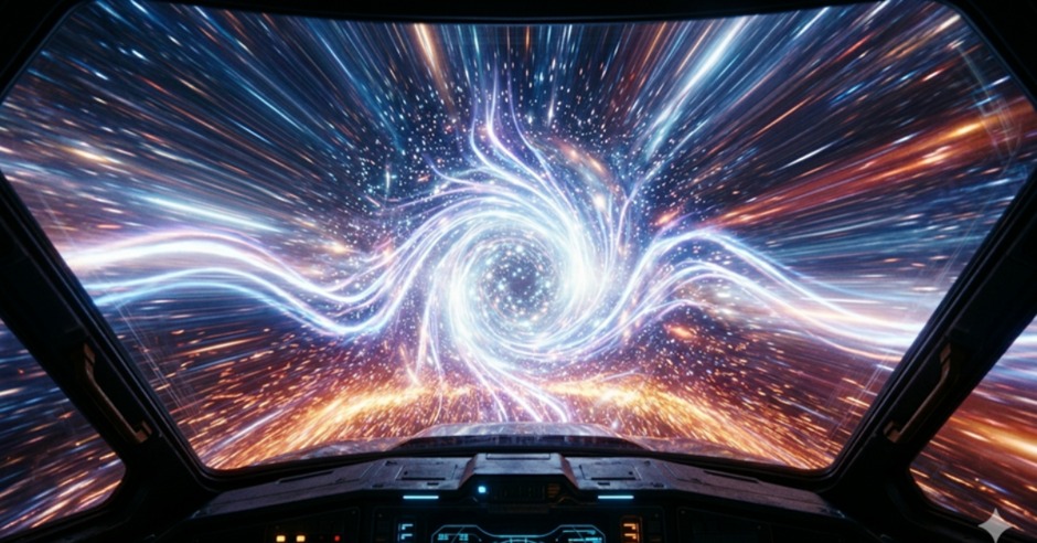 View from a light-speed cockpit