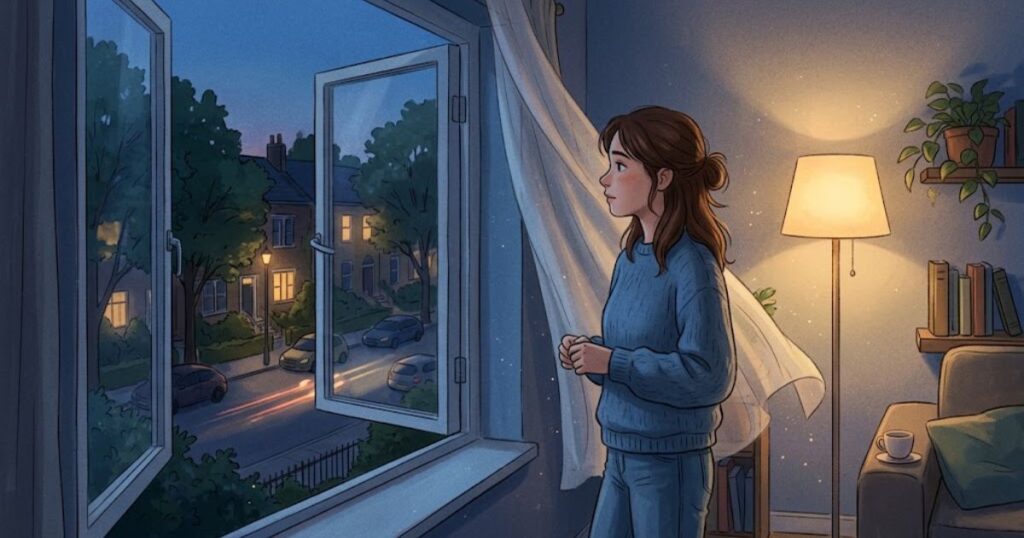 Quiet evening pause by the window