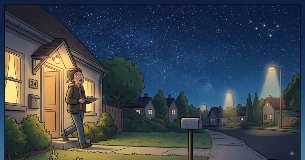 Stepping outside and noticing ten times more stars